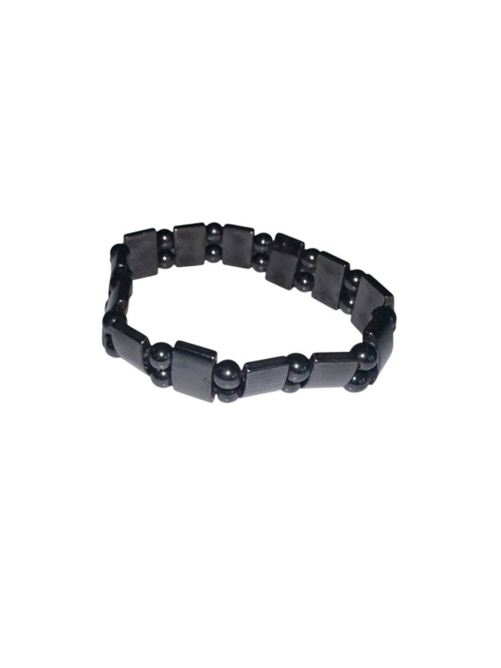 Magnetic Hematite Bracelet Energy Elastic Stretch Double Strand Metaphysical